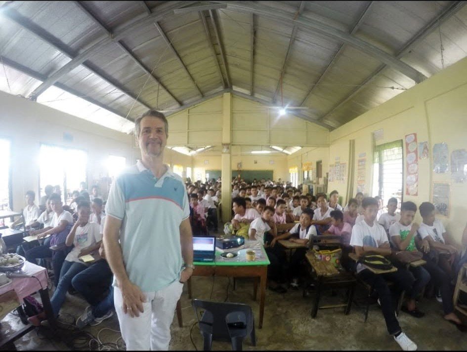 A group of students gathered in a classroom